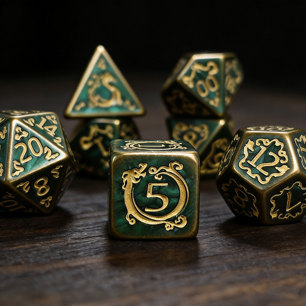 Board Game Pandemic - DND Dice 7Pcs/set Dragon Pattern Polyhedral