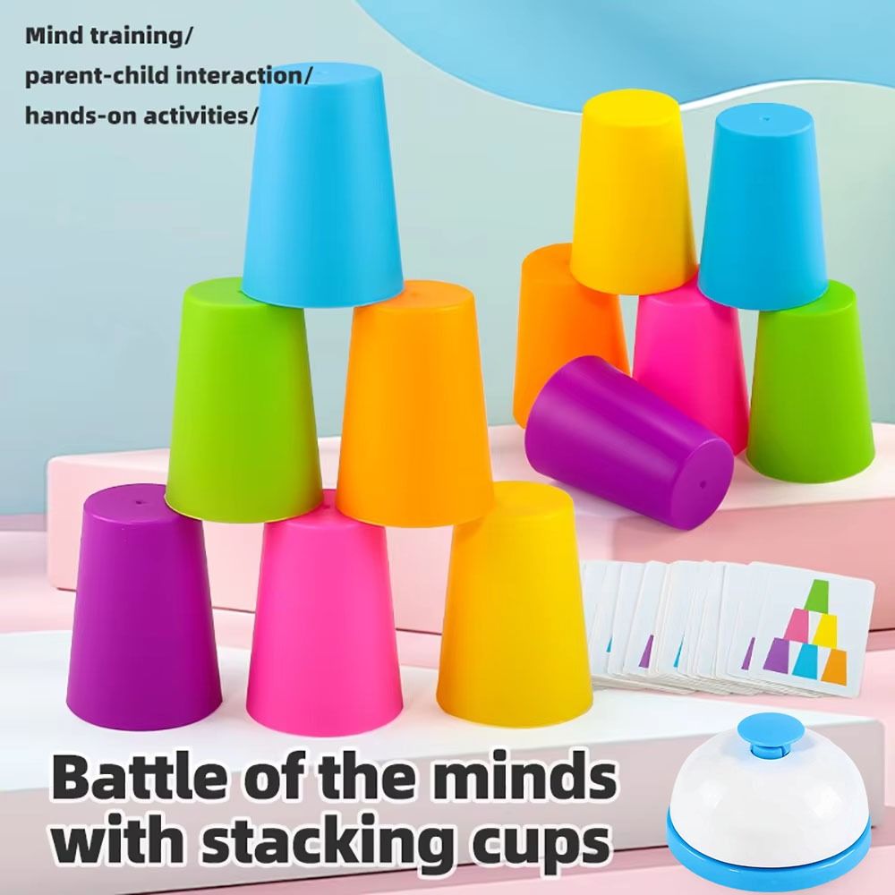Board Game Quick - Color Learning Stacking Cup Game Educational
