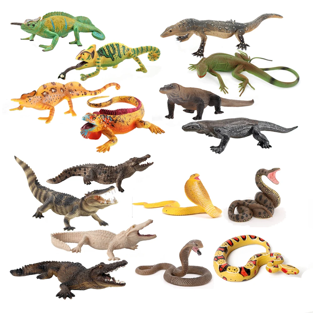 Board Game Pandemic - Plastic Chameleon Model Toy Iguana Crocodile