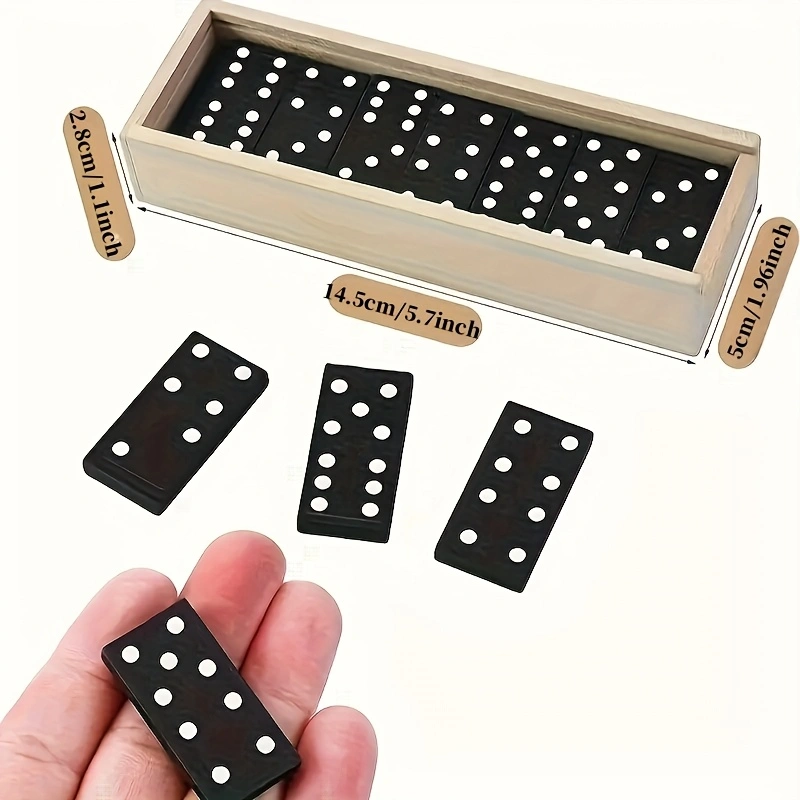 28pcs/box Mini Wooden Dominoes - đánh giá và giá Board Game Organization