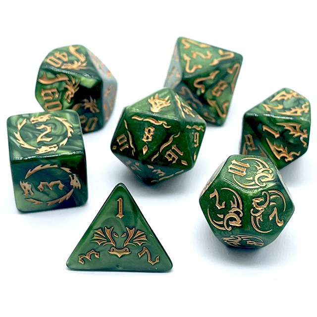 7Pcs Green Swirl Acrylic DND D - đánh giá và giá Board Game Pandemic