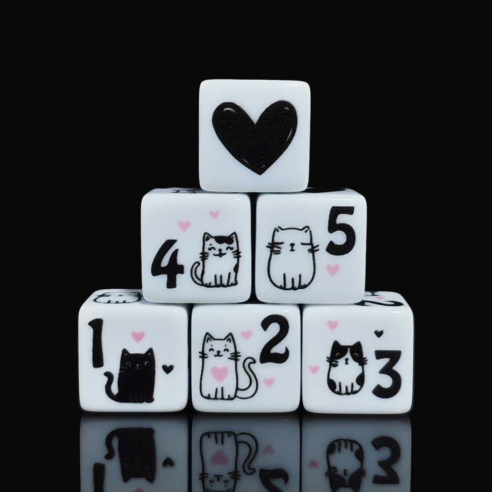 12Pcs/Set 16mm Cute Cat Dice,  - đánh giá và giá Board Game Design