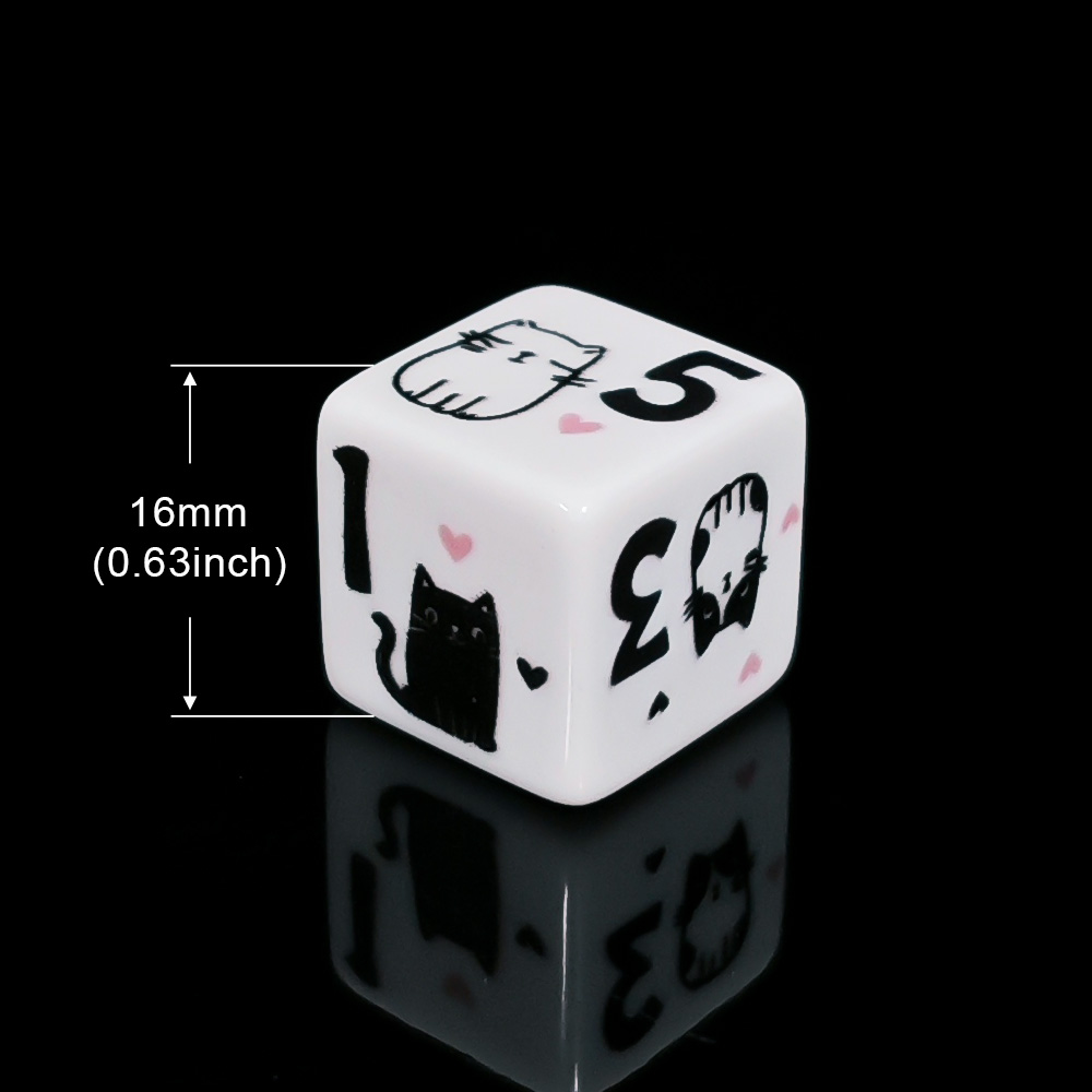 12Pcs/Set 16mm Cute Cat Dice,  - đánh giá và giá Board Game Design
